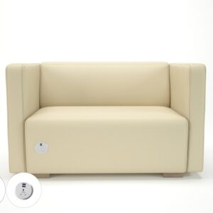 Carmel 130cm Wide Sofa in Cristina Marrone Ultima Faux Leather with Socket - Image 17