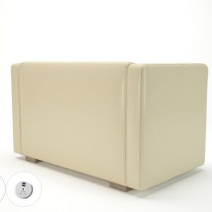 Carmel 130cm Wide Sofa in Cristina Marrone Ultima Faux Leather with Socket - Image 18