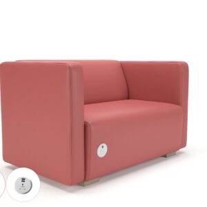 Carmel 130cm Wide Sofa in Cristina Marrone Ultima Faux Leather with Socket - Image 22