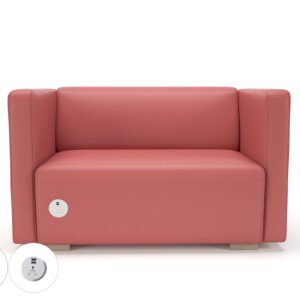 Carmel 130cm Wide Sofa in Cristina Marrone Ultima Faux Leather with Socket - Image 23