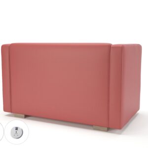 Carmel 130cm Wide Sofa in Cristina Marrone Ultima Faux Leather with Socket - Image 24