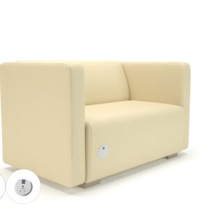 Carmel 130cm Wide Sofa in Cristina Marrone Ultima Faux Leather with Socket - Image 31