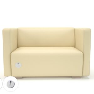 Carmel 130cm Wide Sofa in Cristina Marrone Ultima Faux Leather with Socket - Image 32