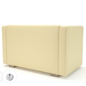 Carmel 130cm Wide Sofa in Cristina Marrone Ultima Faux Leather with Socket - Image 33