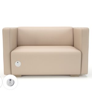 Carmel 130cm Wide Sofa in Cristina Marrone Ultima Faux Leather with Socket - Image 41