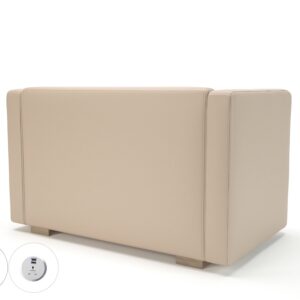 Carmel 130cm Wide Sofa in Cristina Marrone Ultima Faux Leather with Socket - Image 42