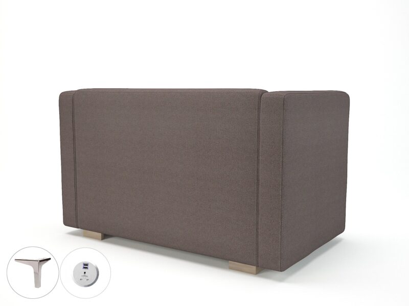 Carmel 130cm Wide Sofa in Camira Era Fabric with Socket - Image 36