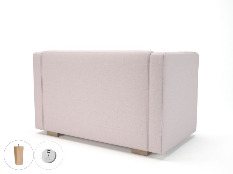 Carmel 130cm Wide Sofa in Warwick Dolly Fabric with Socket - Image 33