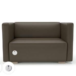 Carmel 130cm Wide Sofa in Cristina Marrone Ultima Faux Leather with Socket - Image 50