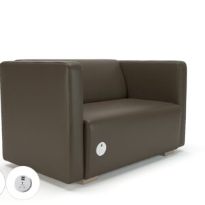 Carmel 130cm Wide Sofa in Cristina Marrone Ultima Faux Leather with Socket - Image 52