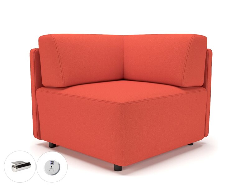 Loomis 87cm Wide Corner Unit in Warwick Dolly Fabric with Socket - Image 25
