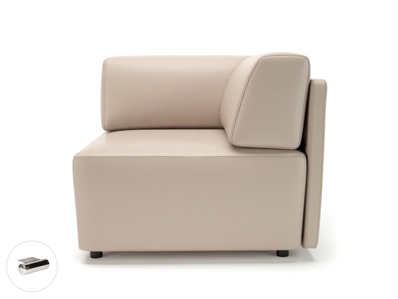 Loomis 87cm Wide Corner Unit in Cristina Marrone Ultima Faux Leather - Image 48