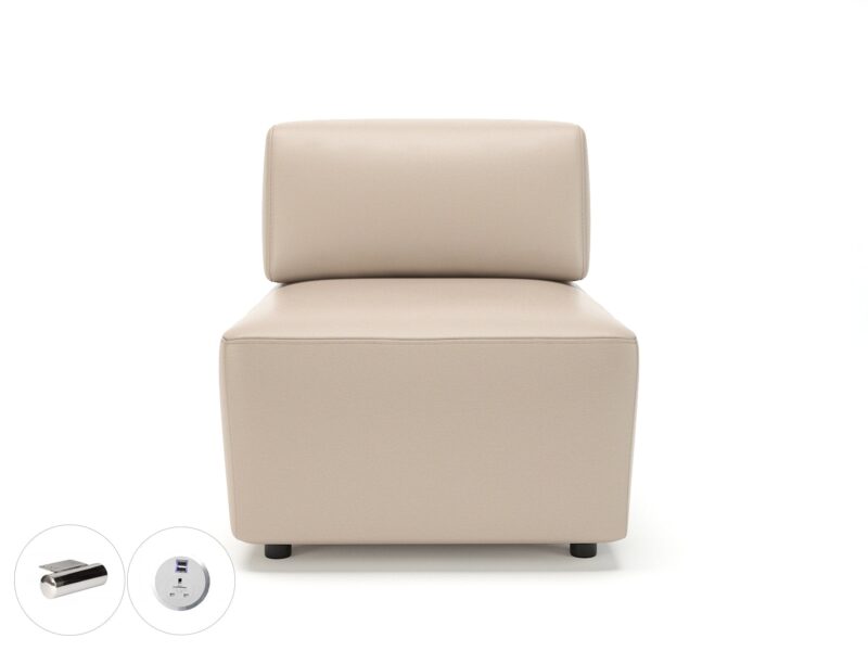 Loomis 65cm Wide Modular Unit in Cristina Marrone Ultima Faux Leather with Socket - Image 38