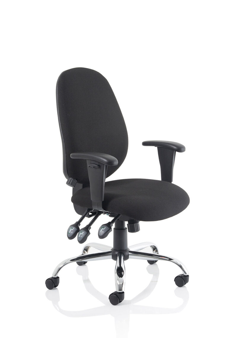 Lisbon Medium Back Task Operator Office Chair with Height Adjustable Arms - Image 2