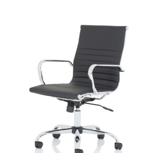 Nola Black Leather Executive Office Chair with Arms - Image 3