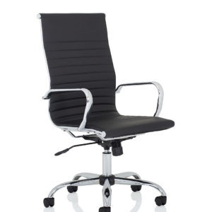 Nola Black Leather Executive Office Chair with Arms - Image 17