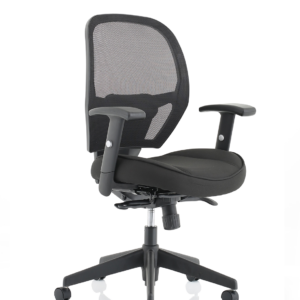 Denver High Mesh Back Black Task Operator Office Chair with Arms - Image 9