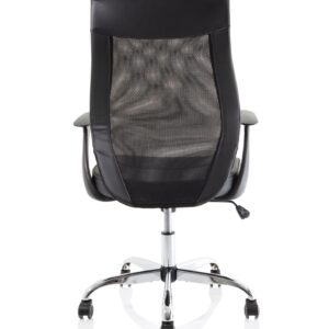 Baye High Mesh Back Task Operator Black Leather Office Chair with Arms - Image 6