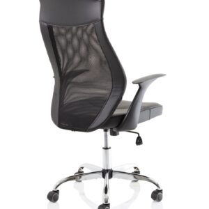 Baye High Mesh Back Task Operator Black Leather Office Chair with Arms - Image 7