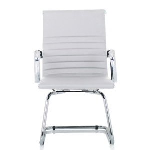 Nola Black Leather Cantilever Visitor Chair with Arms - Image 9