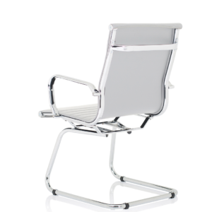 Nola Black Leather Cantilever Visitor Chair with Arms - Image 12