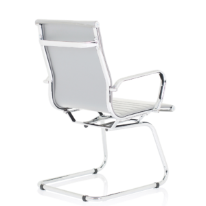 Nola Black Leather Cantilever Visitor Chair with Arms - Image 13