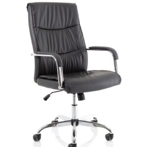 Carter High Back Black Leather Executive Office Chair with Arms