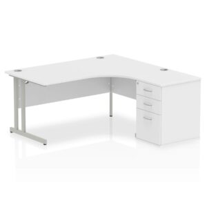 OE - Impulse 1600mm Cantilever Right Crescent Desk Workstation - Image 3
