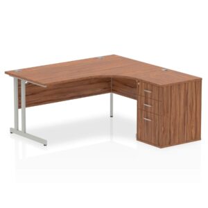 OE - Impulse 1600mm Cantilever Right Crescent Desk Workstation - Image 4