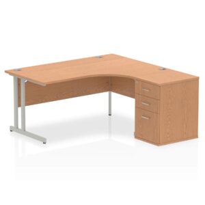 OE - Impulse 1600mm Cantilever Right Crescent Desk Workstation - Image 6