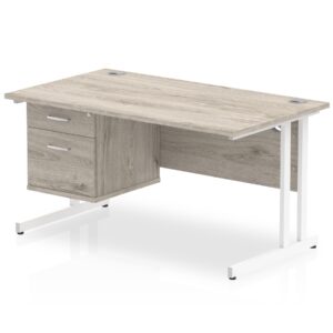 OE - Impulse 1400mm Cantilever Straight Desk With Single Fixed Pedestal - Image 4