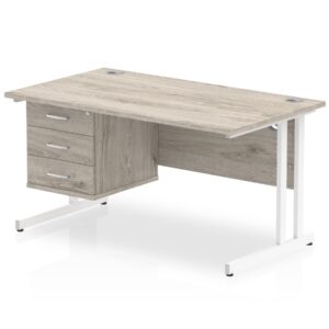 OE - Impulse 1400mm Cantilever Straight Desk With Single Fixed Pedestal - Image 5