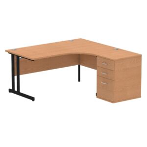 OE - Impulse 1600mm Cantilever Right Crescent Desk Workstation - Image 10