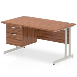 OE - Impulse 1400mm Cantilever Straight Desk With Single Fixed Pedestal - Image 9
