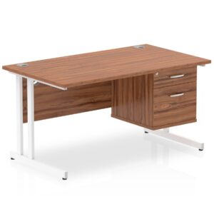 OE - Impulse 1400mm Cantilever Straight Desk With Single Fixed Pedestal - Image 10