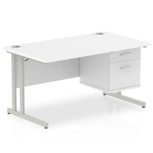OE - Impulse 1400mm Cantilever Straight Desk With Single Fixed Pedestal - Image 13