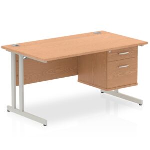 OE - Impulse 1400mm Cantilever Straight Desk With Single Fixed Pedestal - Image 21