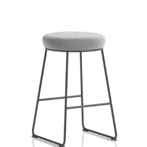 Turin Black Frame Fabric Seat Stool Chair - Image 13