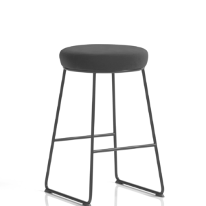 Turin Black Frame Fabric Seat Stool Chair - Image 12