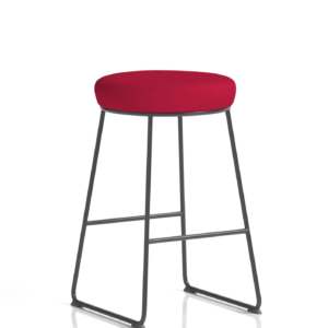 Turin Black Frame Fabric Seat Stool Chair - Image 15