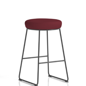 Turin Black Frame Fabric Seat Stool Chair - Image 16