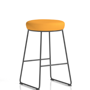 Turin Black Frame Fabric Seat Stool Chair - Image 19