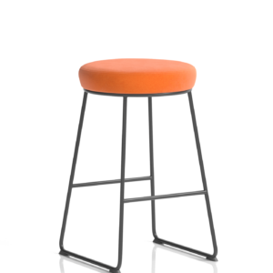 Turin Black Frame Fabric Seat Stool Chair - Image 14