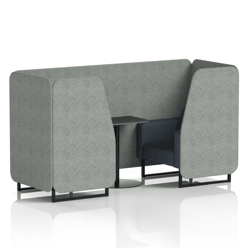 Brixworth Booth With Black Legs And Black Table In Two Tone - Image 5