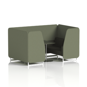 Brixworth Booth With White Legs And Black Table In Two Tone - Image 44