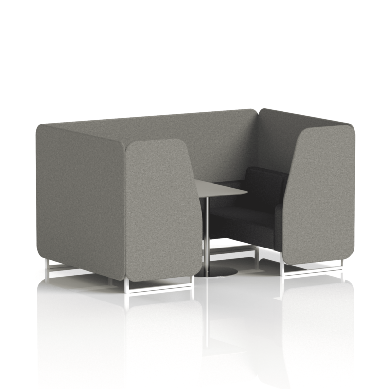 Brixworth Booth With White Legs And Grey Table In Two Tone - Image 40