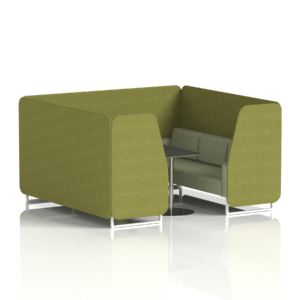 Brixworth Booth With White Legs And Black Table In Two Tone - Image 64