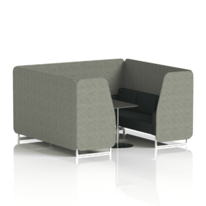 Brixworth Booth With White Legs And Black Table In Two Tone - Image 66