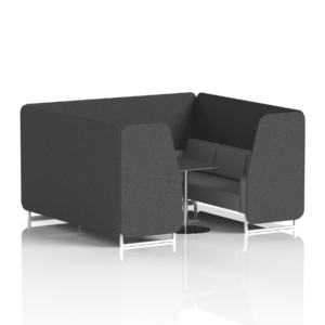 Brixworth Booth With White Legs And Black Table In Two Tone - Image 67
