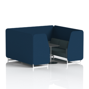 Brixworth Booth With White Legs And Black Table In Two Tone - Image 68